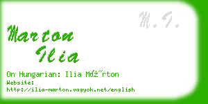 marton ilia business card